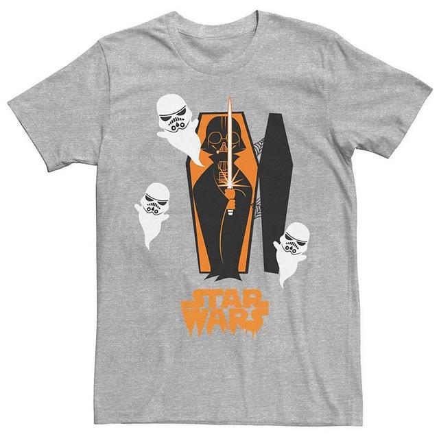 Mens Star Wars Darth Vader Coffin Ghost Tee Athletic Grey Product Image