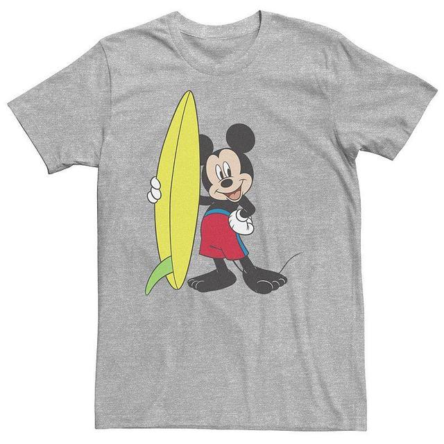 Big & Tall Disney Mickey Mouse Surfer Outfit Tee, Mens, Size: Large Tall, Med Grey Product Image