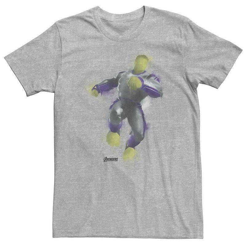 Big & Tall Marvel Avengers Endgame Hulk Spray Paint Pose Tee, Mens Athletic Grey Product Image