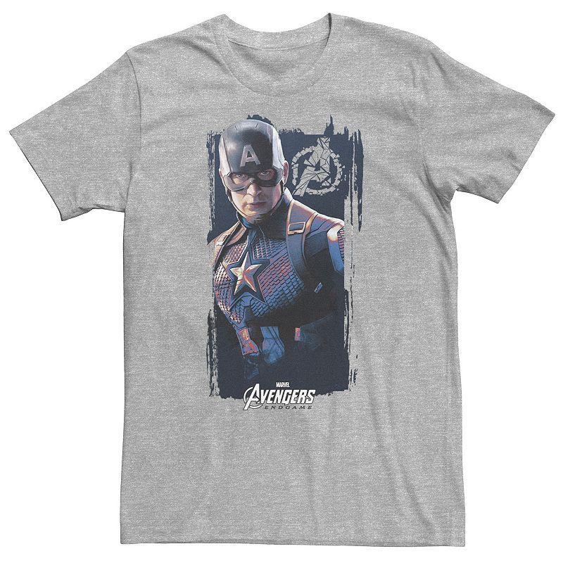 Big & Tall Marvel Avengers Endgame Captain America Logo Poster Tee, Mens Athletic Grey Product Image