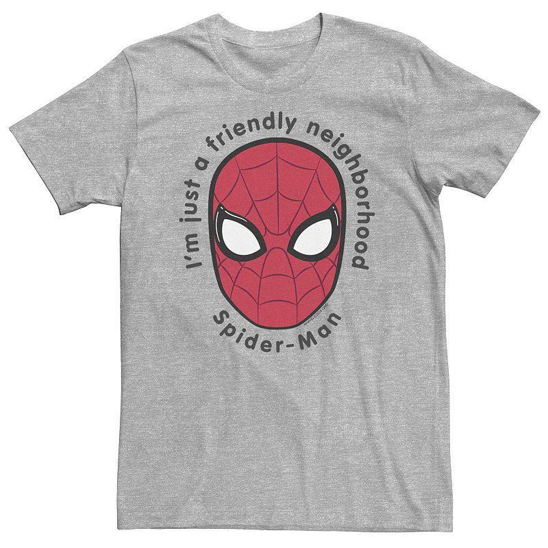 Big & Tall Marvel Spider-Man Far From Home Friendly Neighborhood Hero Tee, Mens Athletic Grey Product Image