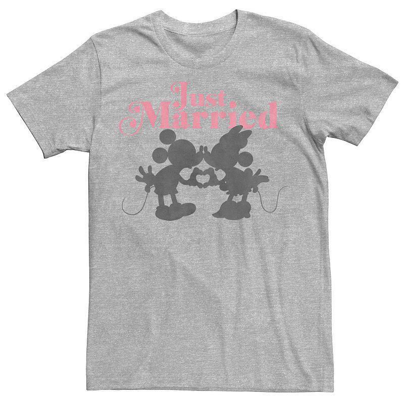 Mens Disney Mickey & Friends Mickey & Minnie Just Married Tee Athletic Grey Product Image