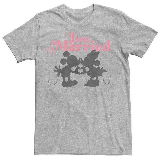 Disneys Mickey & Friends Mickey & Minnie Just Married Mens Tee Athletic Grey Product Image