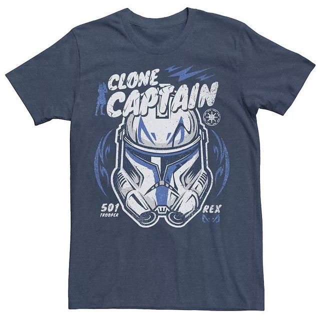 Mens Star Wars Clone Captain Head Shot Portrait Tee Navy Grey Product Image