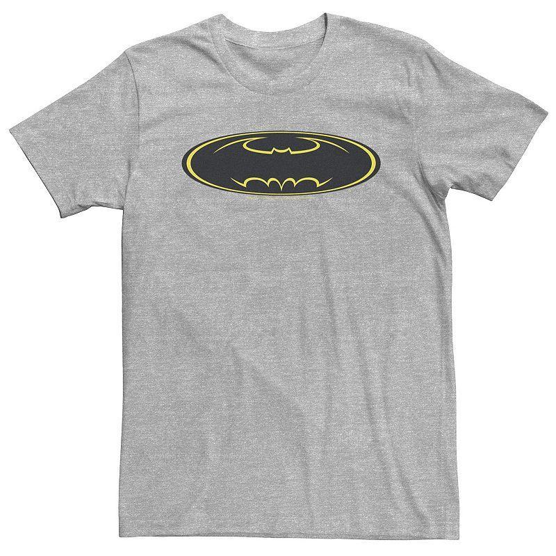 Big & Tall DC Comics Batman Yellow Line Chest Logo Tee, Mens Athletic Grey Product Image