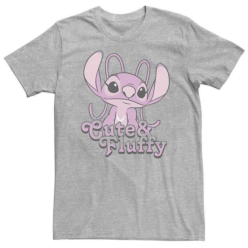 Big & Tall Disney Lilo & Stitch Valentines Day Angel Cute & Fluffy Tee, Mens Med Grey Product Image