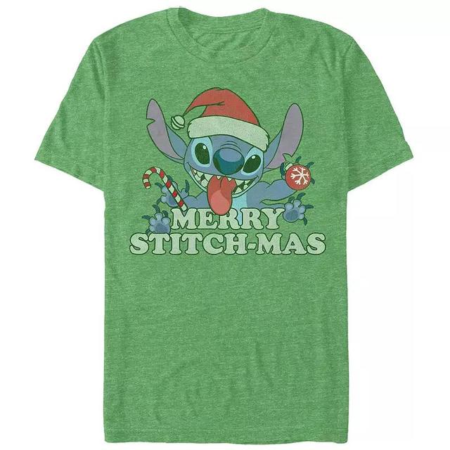 Disneys Lilo & Stitch Merry Stitch-Mas Mens Graphic Tee Kelly Grey Product Image