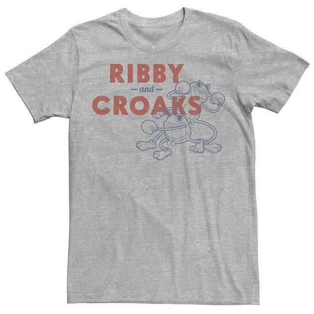 Mens Cuphead Ribby And Croaks Outline Graphic Tee Athletic Grey Product Image