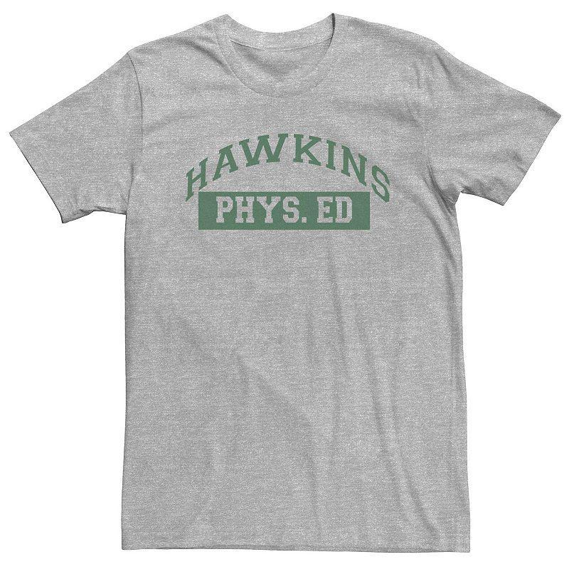 Big & Tall Netflix Stranger Things Hawkins Phys. Ed Logo Tee, Mens Athletic Grey Product Image