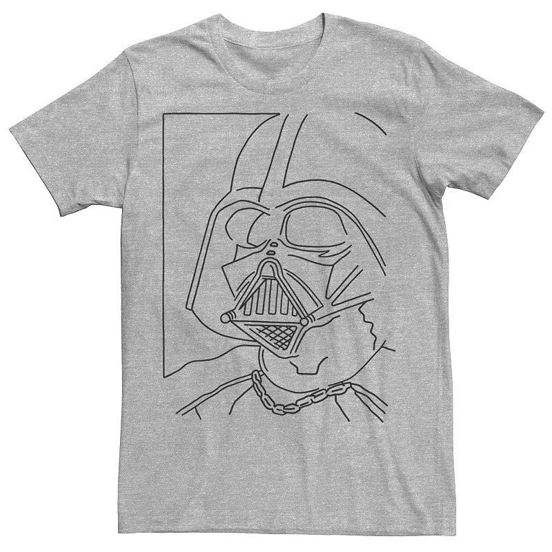 Mens Star Wars Darth Vader Simple Line Drawn Profile Graphic Tee Product Image