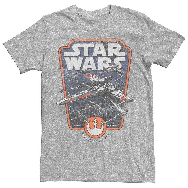 Mens Star Wars X-Wing Red Squadron Tee Athletic Grey Product Image