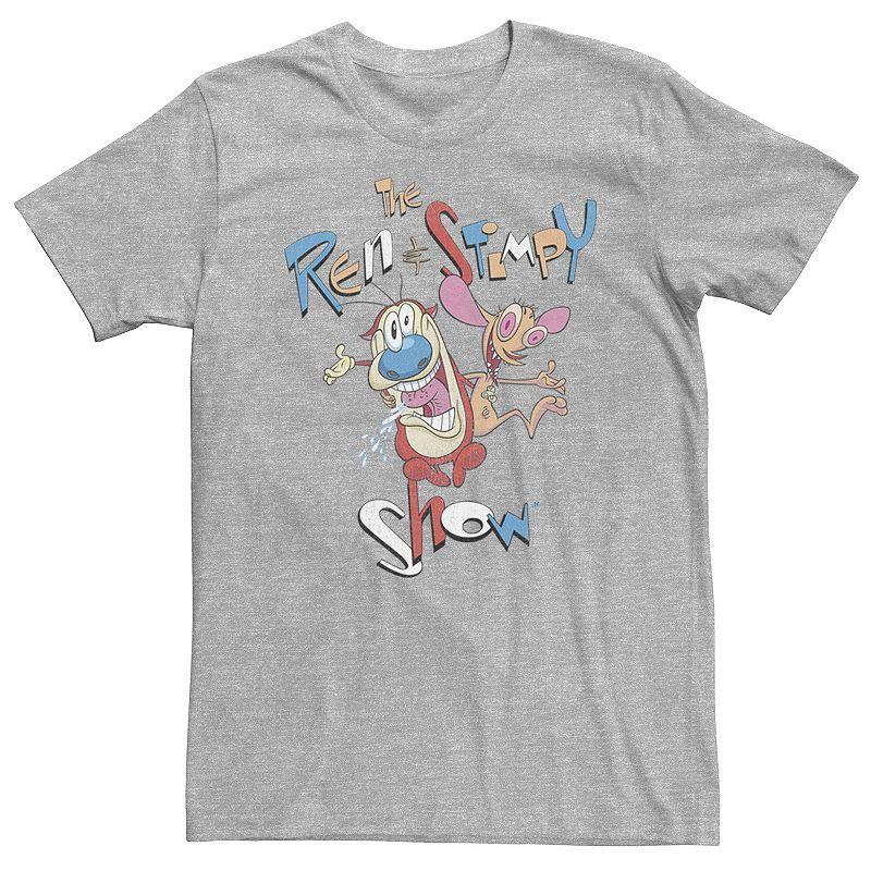 Big & Tall Nickelodeon Ren And Stimpy Vintage Title Poster Tee, Mens Athletic Grey Product Image