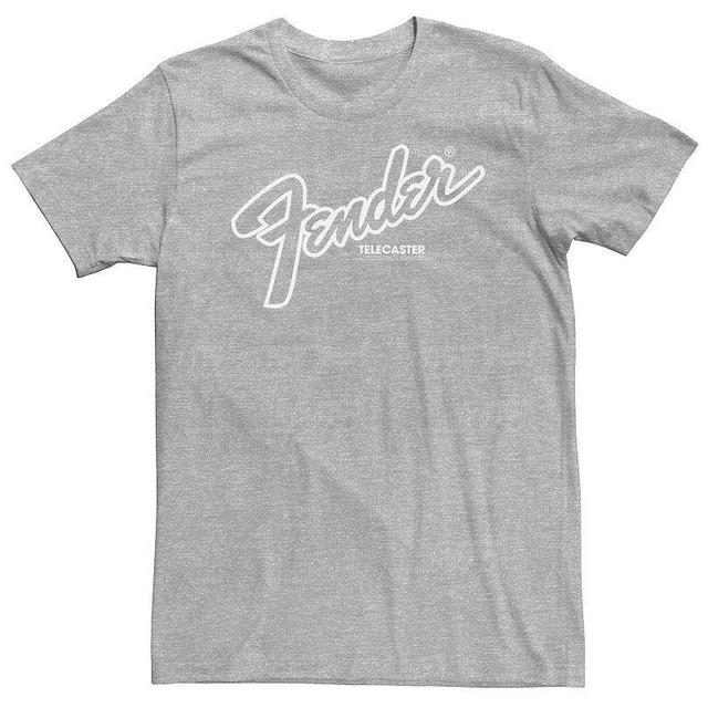 Big & Tall Fender Telecaster Logo Outline Tee, Mens Athletic Grey Product Image