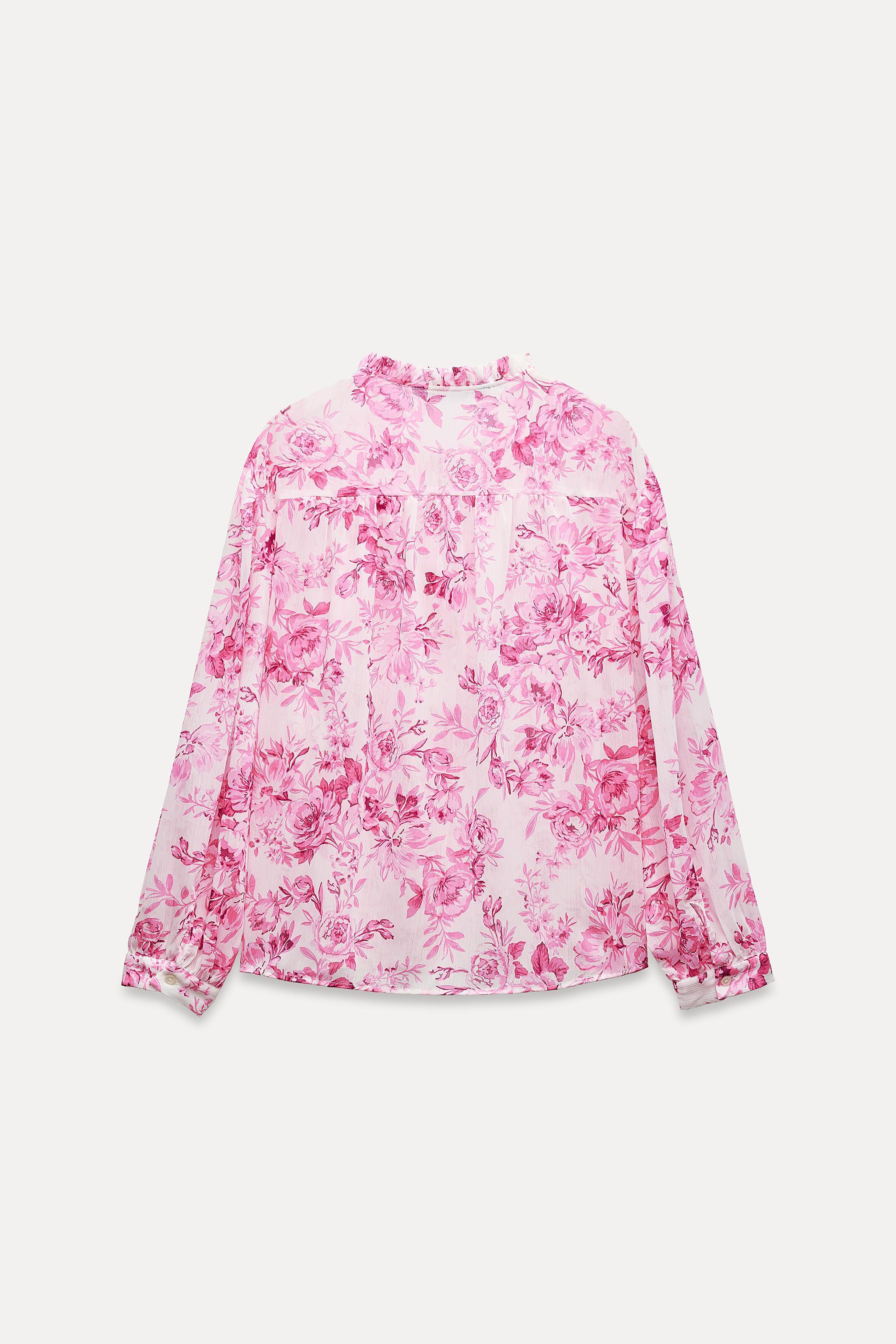 RUFFLED PRINT BLOUSE Product Image