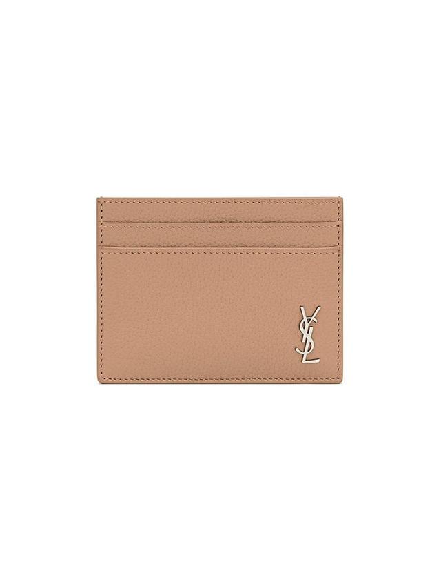 Mens Tiny Cassandre Card Case In Grained Leather Product Image