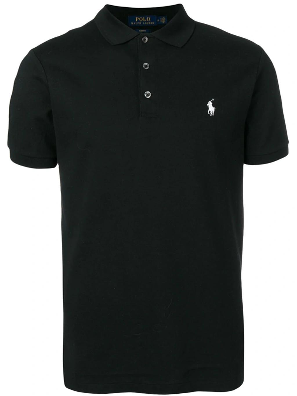 Contrast Logo Polo Shirt In Black Product Image