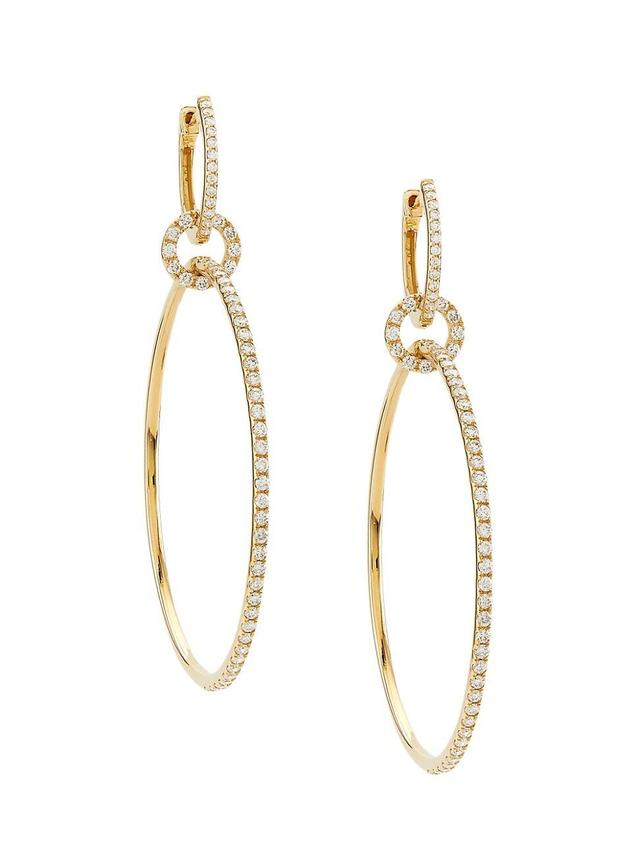 Womens 14K Yellow Gold & 1.28 TCW Diamond Drop Earrings Product Image