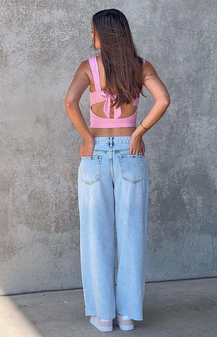 She's Yours Vintage Blue Denim Wide Leg Boyfriend Jeans Product Image