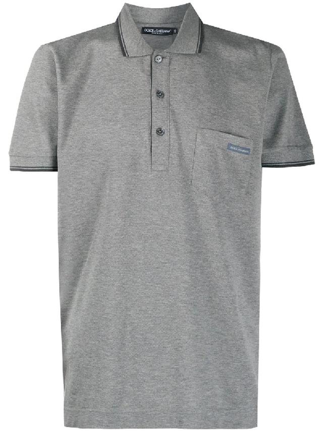 Logo Patch Polo Shirt In Grey Product Image