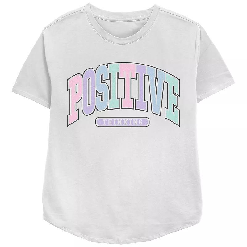 Womens Positive Thinking Relaxed Fit Graphic Tee, Girls Product Image