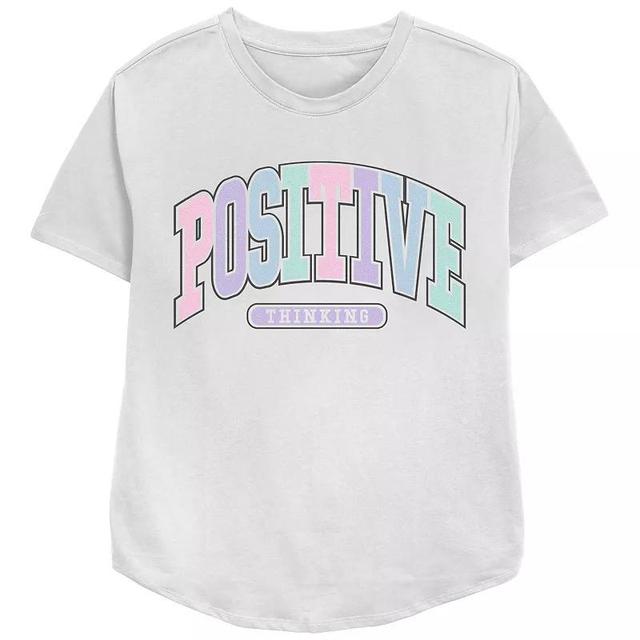 Womens Positive Thinking Relaxed Fit Graphic Tee, Girls Product Image