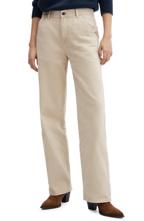 MANGO - Jeans with rear straps sand - 14 - Women Product Image