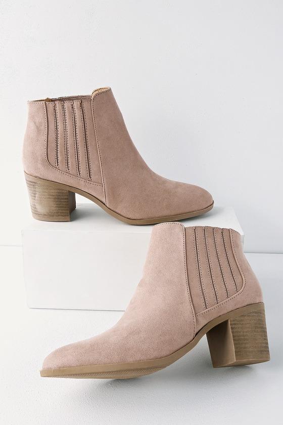 Shasta Taupe Suede Ankle Booties product image