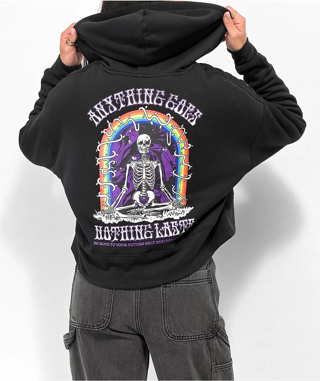 Empyre Rosine Black Sherpa Zip Hoodie Product Image