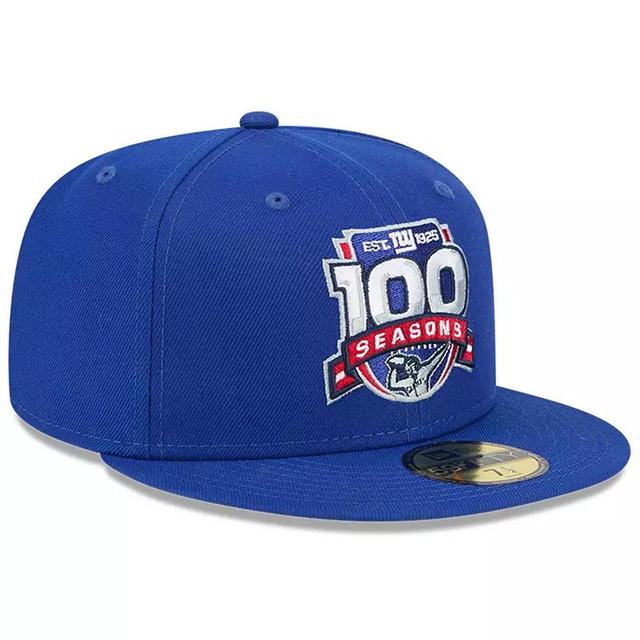 Mens New Era Royal New York Giants 100th Season 59FIFTY Fitted Hat Product Image