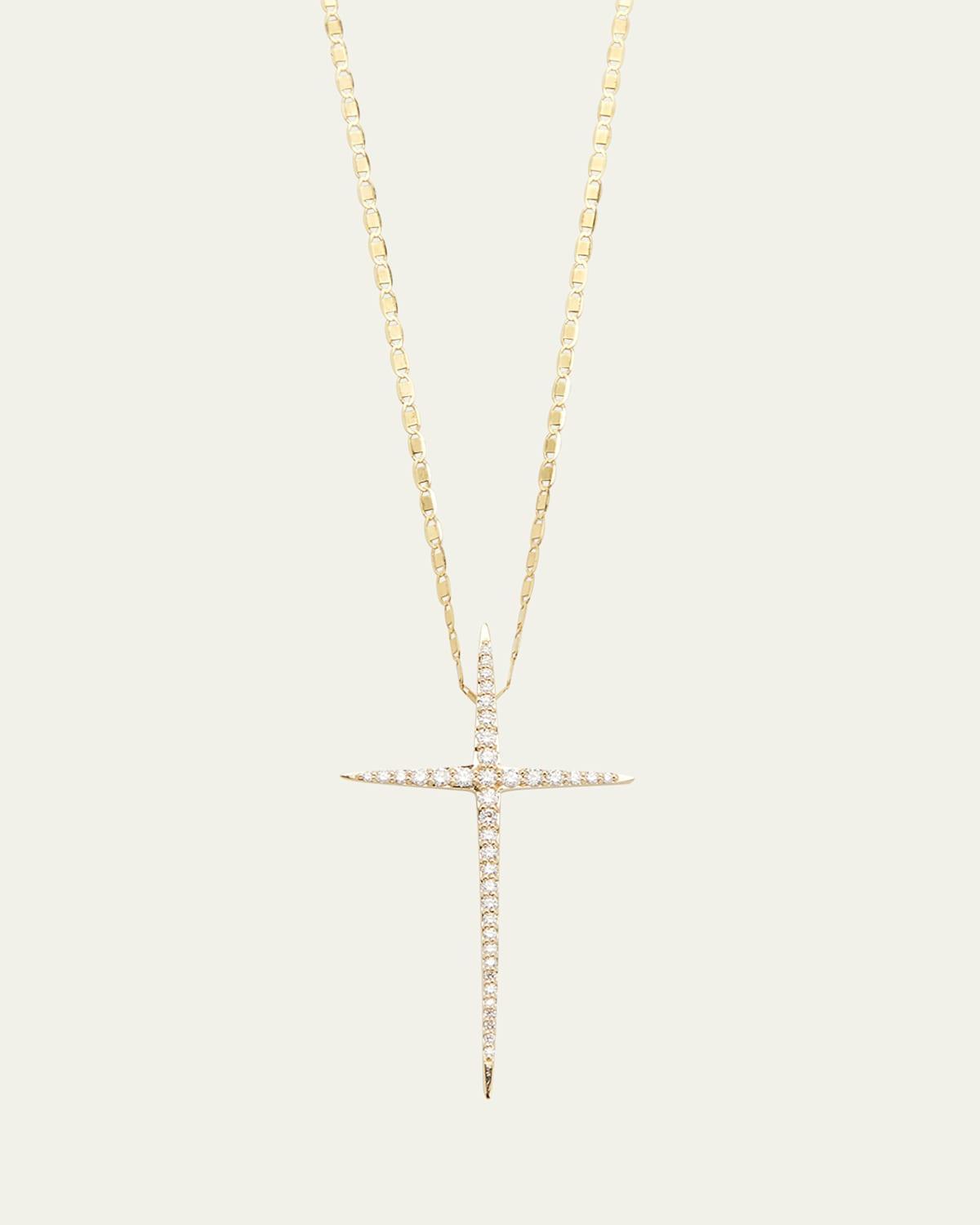 Lana Skinny Diamond Cross Pendant Necklace Product Image