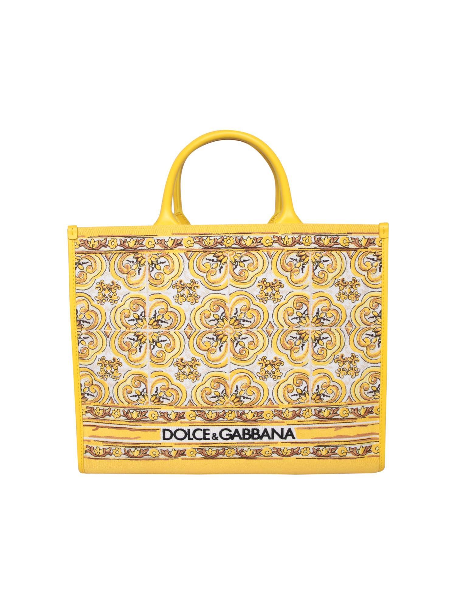 Printed Canvas Tote In Azulejos Product Image