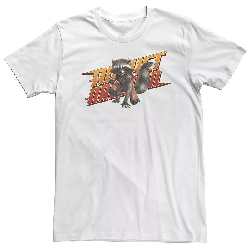 Big & Tall Marvel Guardians Of The Galaxy Rocket Raccoon Tee, Mens Product Image