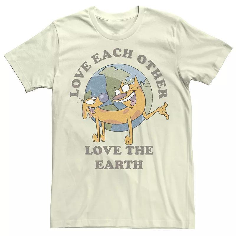 Mens Nickelodeon Cat Dog Love Each Other Love The Earth Tee Product Image