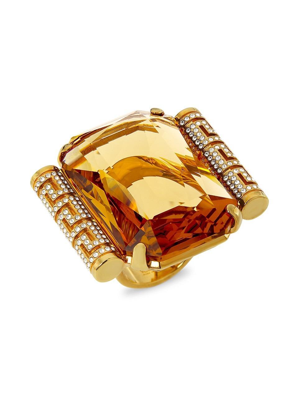 Womens Greca Goldtone & Glass Crystal Cocktail Ring Product Image