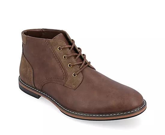 VANCE Franco Mens Plain Toe Chukka Boots Brown Product Image