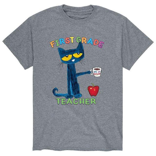 Mens Pete The Cat 1st Grade Teacher Tee Athletic Grey Product Image