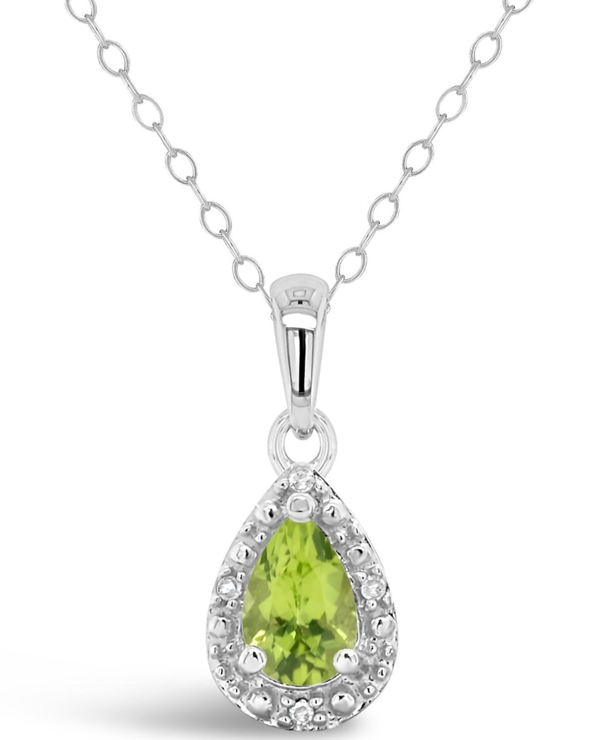 Celebration Gems Sterling Silver Pear Shaped Diamond Accent Frame Pendant Necklace, Womens White Product Image