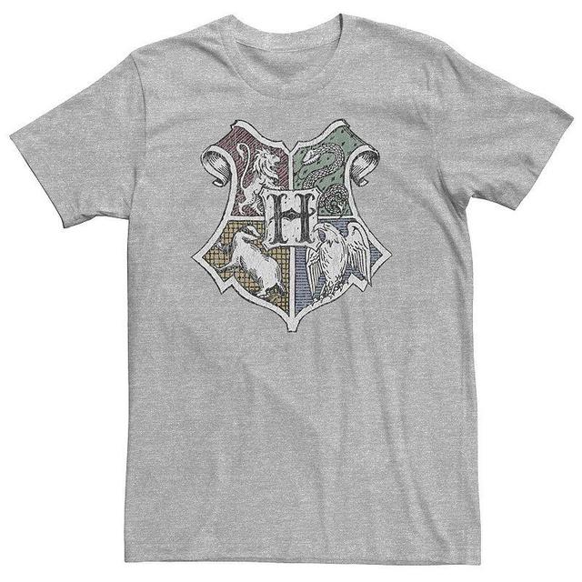 Big & Tall Harry Potter Hand Drawn Crest Tee, Mens Athletic Grey Product Image