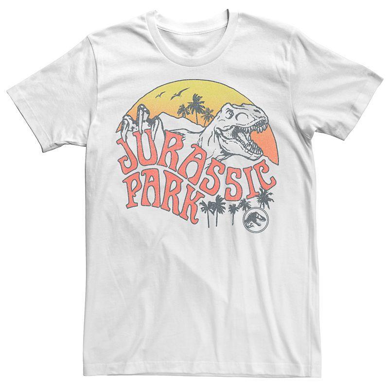 Mens Jurassic Park Retro T-Rex Sunset Logo Tee Product Image