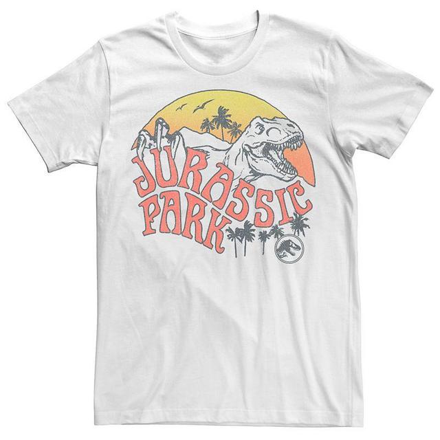 Mens Jurassic Park Retro T-Rex Sunset Logo Tee Product Image