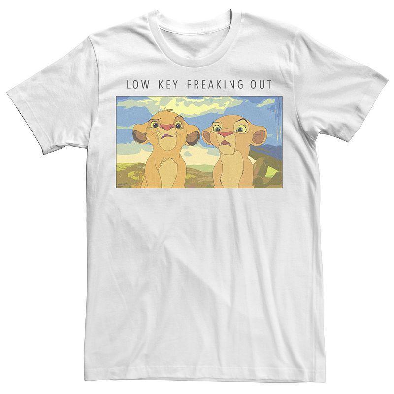 Big & Tall Disney The Lion King Simba Nala Low Key Freaking Out Meme Tee, Mens Product Image