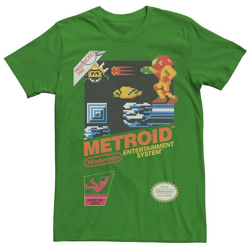 Mens Nintendo NES Metroid Retro Vintage Cover Tee Grey Product Image