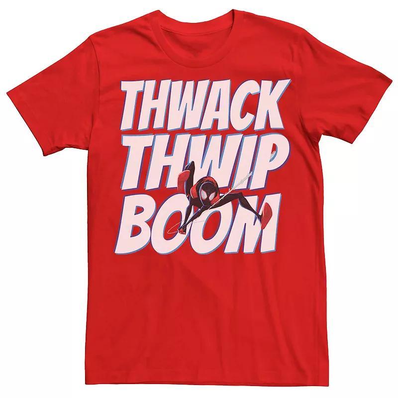 Mens Marvel Spider-Man Thwack Thwip Boom Sound Effects Tee Product Image