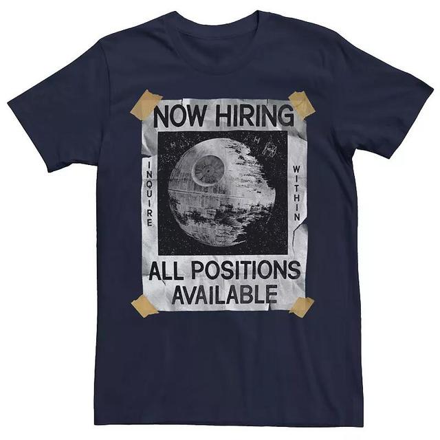 Mens Star Wars Now Hiring On The Death Star Tee Blue Product Image