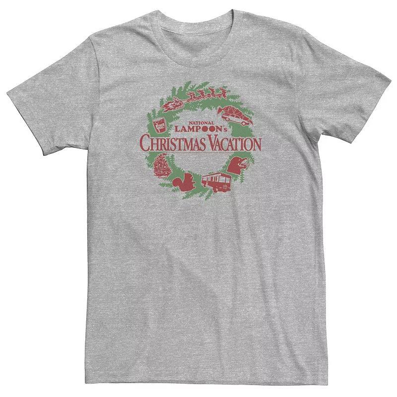 Big & Tall National Lampoons Christmas Vacation Holiday Wreath Poster Tee, Mens Athletic Grey Product Image