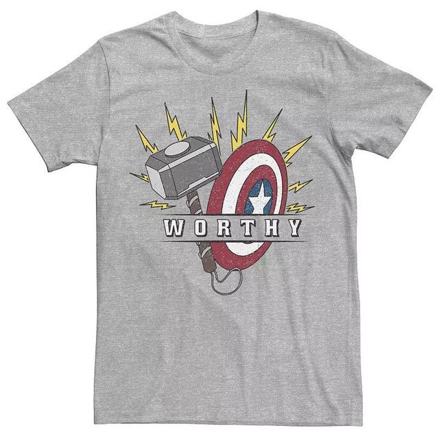 Mens Marvel Avengers Endgame Captain America Worthy Hammer Shield Graphic Tee Product Image