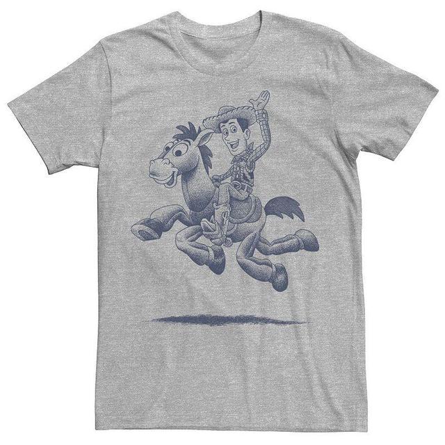 Disney / Pixars Toy Story Woody Bullseye Mens Sketch Tee Athletic Grey Product Image