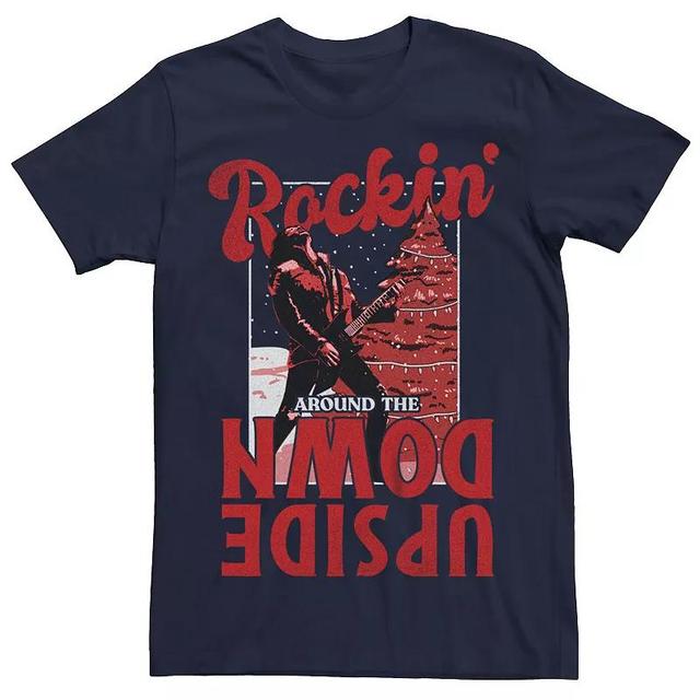 Mens Stranger Things Rockin Around The Upside Down Graphic Tee Blue Product Image