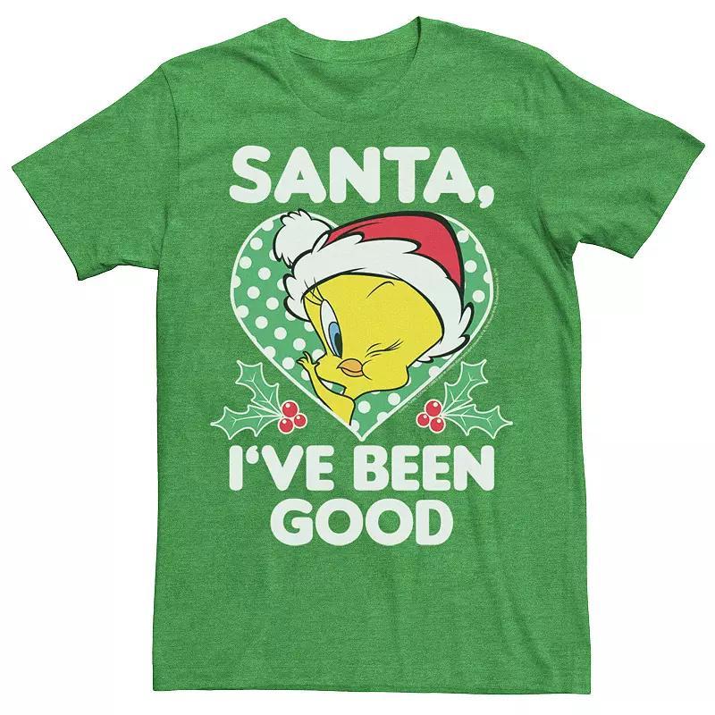 Mens Looney Tunes Christmas Tweety Santa Ive Been Good Tee Kelly Grey Product Image