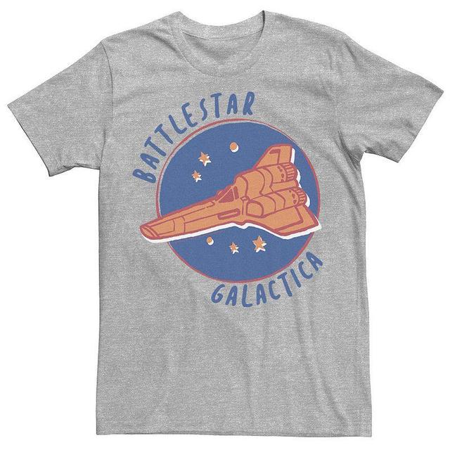 Mens Battlestar Galactica Cartoon Patch Tee Athletic Grey Product Image